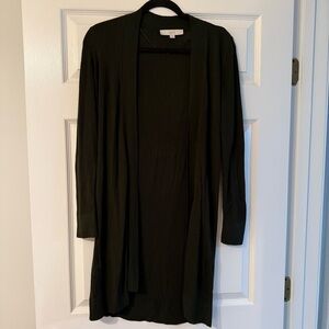 LOFT Women's Dark Green Sweater Cardigan
